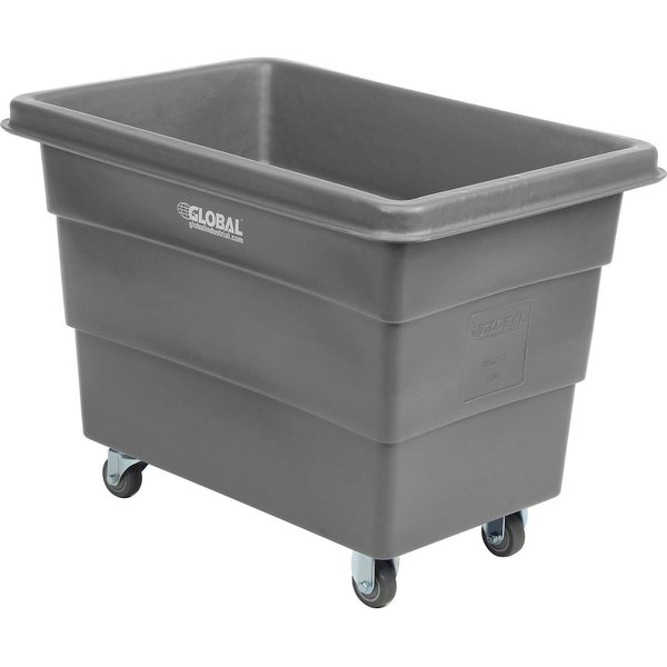 Global Industrial 8 Bushel Plastic Bulk Box Truck, Direct Mount Base, Gray, 33-3/10L x 24-3/5W x 27-2/5H 800313GY